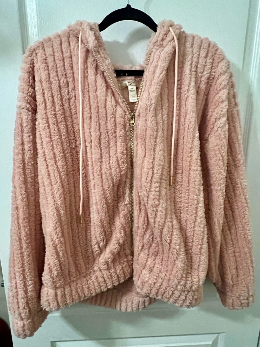 NYC Blush Teddy Zip-Up Hoodie Jacket